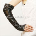 CCTV annoncierte Ellenbogenlänge Leder fingerless Dame Handschuh